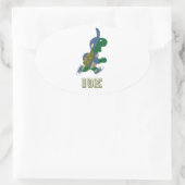 ランニングのカメ10K – 青 楕円形シール (バッグ)