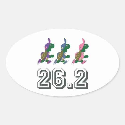 ランニングのカメ26.2 楕円形シール (正面)