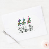 ランニングのカメ26.2 楕円形シール (封筒)