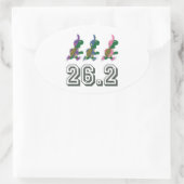 ランニングのカメ26.2 楕円形シール (バッグ)