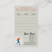 ランニングのコーチ – ビジネス、スケジュールカード 名刺 (裏面)