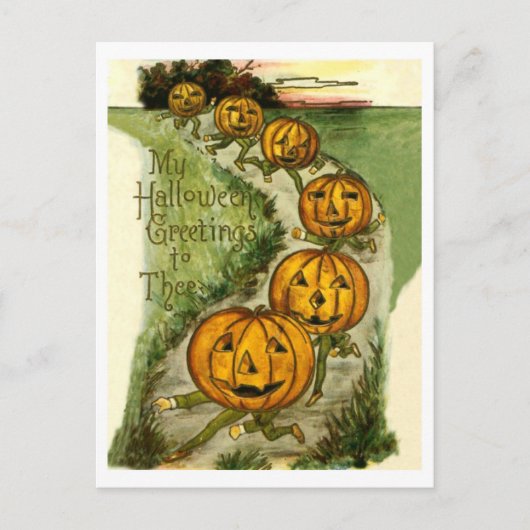 ランニングのハッピーハローウィン ポストカード (正面)