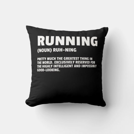 ランニングの定おもしろい義おもしろい5kマラソンランナー クッション (正面)