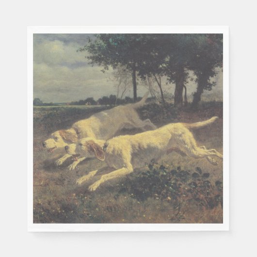 ランニングの犬(ビーグル) (Constant Troyon) スタンダードランチョンナプキン (正面)