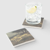 ランニングの犬（ビーグル） (Constant Troyon) ストーンコースター (横)