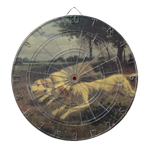 ランニングの犬（ビーグル） (Constant Troyon) ダーツボード (正面)