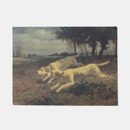 ランニングの犬(ビーグル) (Constant Troyon) ドアマット (正面)