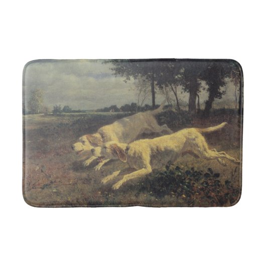 ランニングの犬(ビーグル) (Constant Troyon) バスマット (正面)