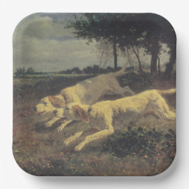 ランニングの犬（ビーグル） (Constant Troyon) ペーパープレート