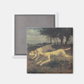 ランニングの犬（ビーグル） (Constant Troyon) マグネット (正面/裏面)