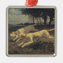 ランニングの犬（ビーグル） (Constant Troyon) メタルオーナメント