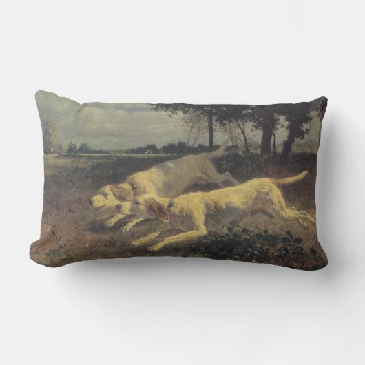 ランニングの犬（ビーグル） (Constant Troyon) ランバークッション (正面)