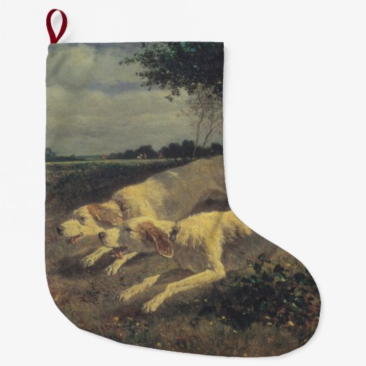 ランニングの犬（ビーグル） (Constant Troyon) ラージクリスマスストッキング (正面)