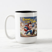 ランニングの遅れは私の心 ツートーンマグカップ (左)