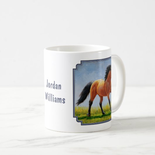 ランニングの野生の鹿皮の馬 コーヒーマグカップ (正面右)