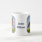 ランニングの野生の鹿皮の馬 コーヒーマグカップ (中央)