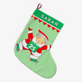 ランニングの陸上競技 ラージクリスマスストッキング (正面 (吊り時))
