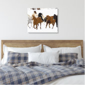 ランニングの馬が隠れ家の牧場に キャンバスプリント (インサイチュ (寝室))