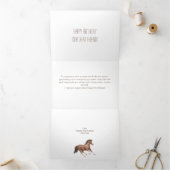 ランニングの馬の誕生日の挨拶 三つ折りカード (内部)