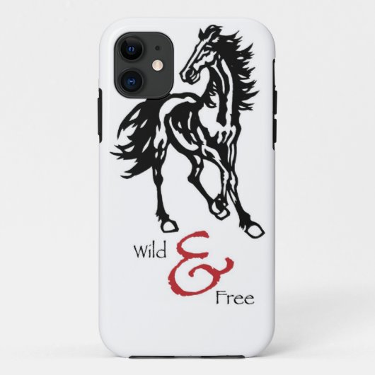 ランニングの馬の黒、白、赤、野生&フリー Case-Mate iPhoneケース (裏面)