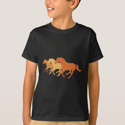 ランニングの馬（オレンジ） Tシャツ (正面)