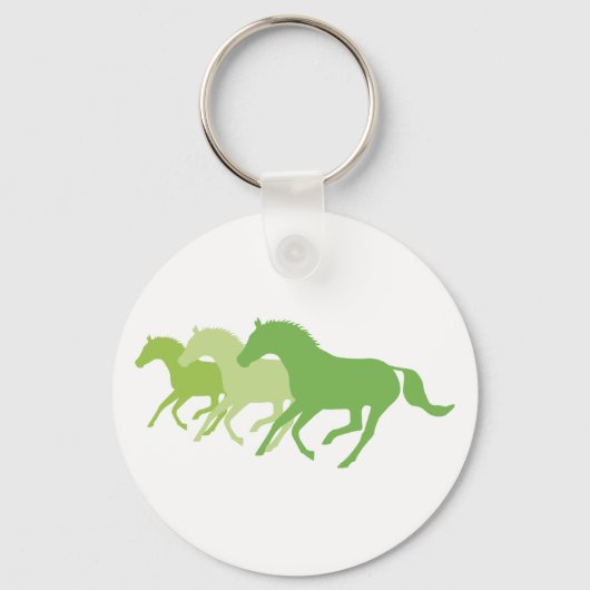 ランニングの馬（緑） キーホルダー (正面)