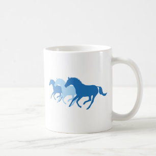 ランニングの馬（青） コーヒーマグカップ