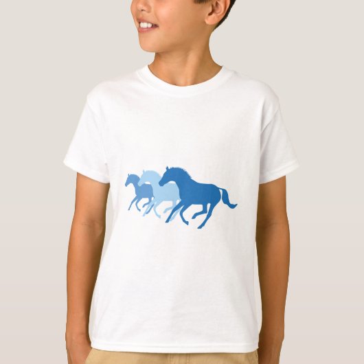 ランニングの馬(青) Tシャツ (正面)