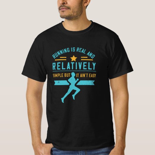ランニングの – ランニング簡単はシンプルではない Tシャツ (正面)