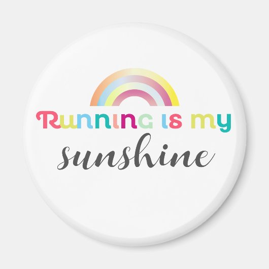 ランニングのIs My Sunshine カラフル Rainbow Graphic マグネット (正面)