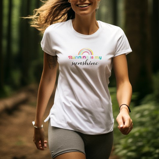 ランニングのIs My Sunshine カラフル Rainbow Graphic Tシャツ