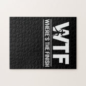 ランニングのWTFどこフィニッシュランナージョーク ジグソーパズル (横)