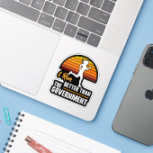 ランニングは政府より得意 ランナー向けジョーク シール (ノートパソコンとiPhone)