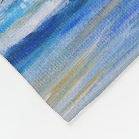 ランニングは海に絵画自由 フリースブランケット (角)