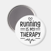 ランニングは私のセラピー走者のおもしろい引用文 マグネット (正面/裏面)
