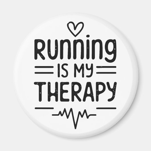 ランニングは私のセラピー走者のおもしろい引用文 マグネット (正面)