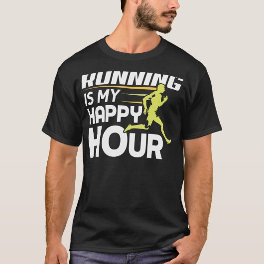 ランニングは私のハッピーアワーランナー Tシャツ (正面)