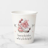 ランニングをテーマにした花柄スニーカー ブライダルシャワー 紙コップ (裏面)