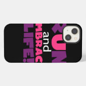 ランニングを楽しむ 紫とピンク iPhoneケース (裏面横)