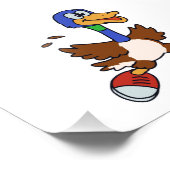 ランニングアヒル漫画 |背景色の選択 フォトプリント (角)