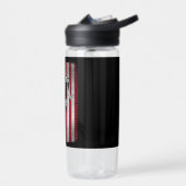 ランニングアメリカ国旗のマラソンランナーとジョガー ウォーターボトル (左面)