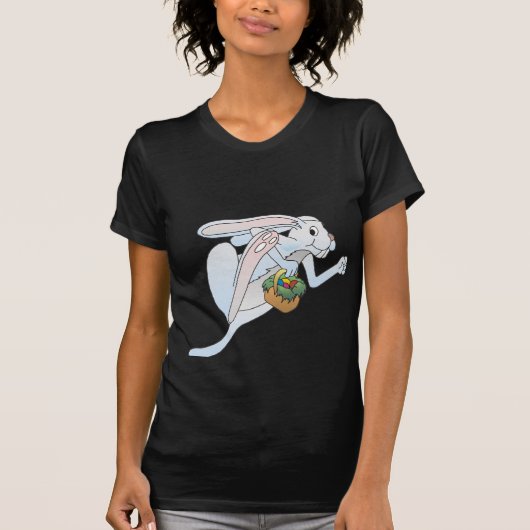 ランニングイースターバニーと卵のかご Tシャツ (正面)