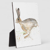 ランニングウサギの水色 フォトプラーク (側面)