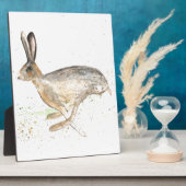 ランニングウサギの水色 フォトプラーク (側面)