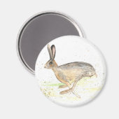 ランニングウサギの水色 マグネット (正面/裏面)