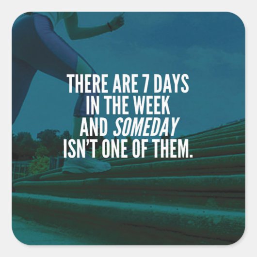 ランニングエクササイズやる気を起こさせる語 スクエアシール (正面)