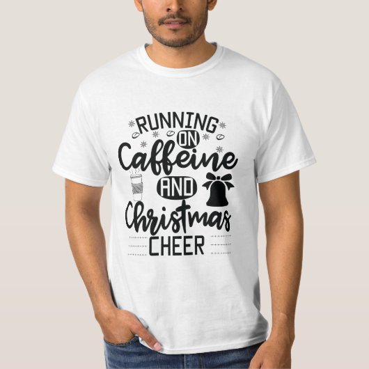 ランニングカフェインとクリスマス応援 Tシャツ (正面)