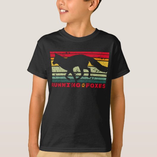 ランニングキツネキツネ概要森林動物カラフル Tシャツ (正面)
