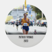 ランニングギフト、クロスカントリーギフト、マラソン セラミックオーナメント (裏面)