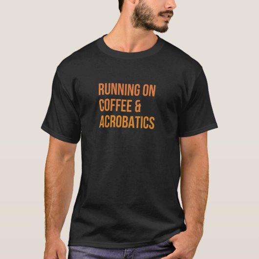 ランニングコーヒー・曲技体操の体操選手 Tシャツ (正面)